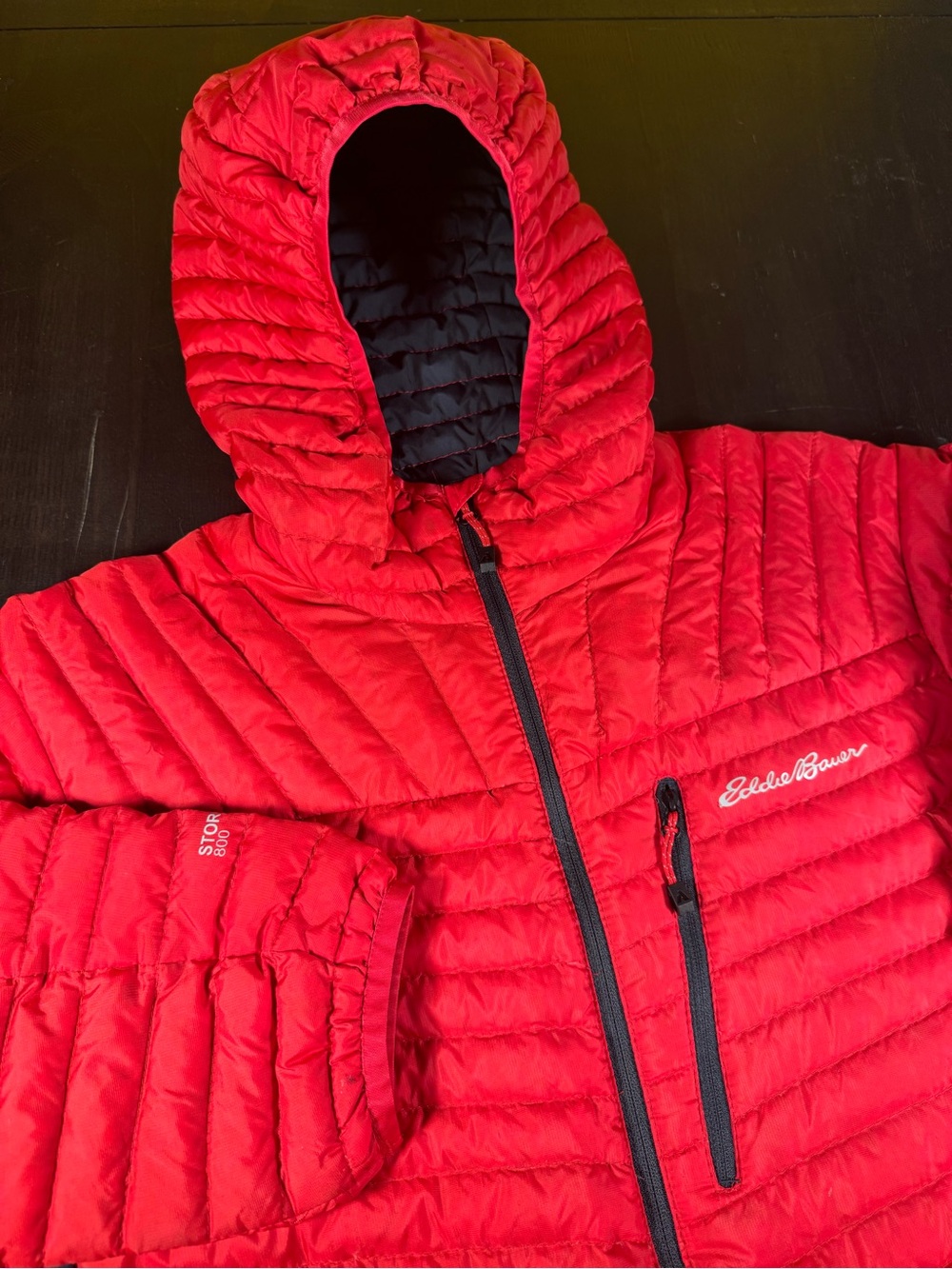 Eddie Bauer First Ascent MicroTherm 2.0 Down Hooded Jacket Red Men's Size Medium